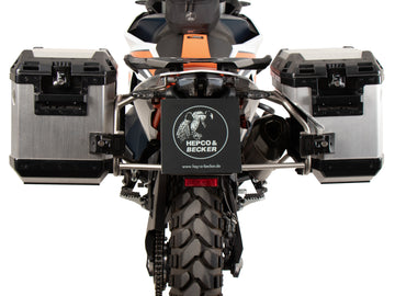 KTM 790 Adventure [2024-2026] - pannier rack set cutout stainless steel incl. Xplorer cutout silver pannier set 40/37
