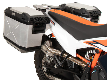 KTM 790 Adventure [2024-2026] - pannier rack set cutout stainless steel incl. Xplorer cutout silver pannier set 40/37