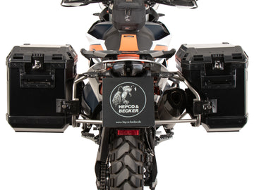 KTM 790 Adventure [2024-2026] - pannier rack set cutout stainless steel incl. Xplorer cutout black pannier set 40/37