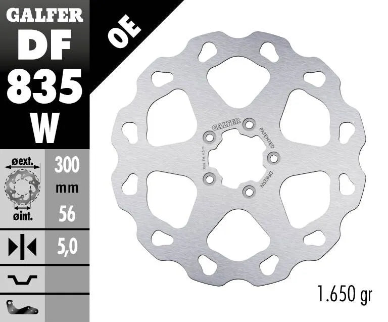 Harley-Davidson Xl 1200 T Sportster Superlow [2019, 2020] - Wave® Bremsscheibe – Oberfläche: Silber, Edelstahl – Bild 2