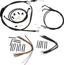 harley davidson fxst [BURLY BRAND] - Complete Black Vinyl Handlebar Cable/Line Kit for Ape Hangers-1