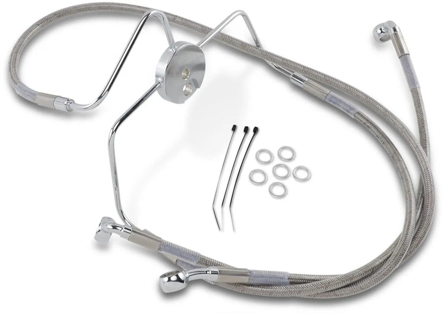 harley davidson flhri [DRAG SPECIALTIES] - Stainless steel brake line kit in extended version