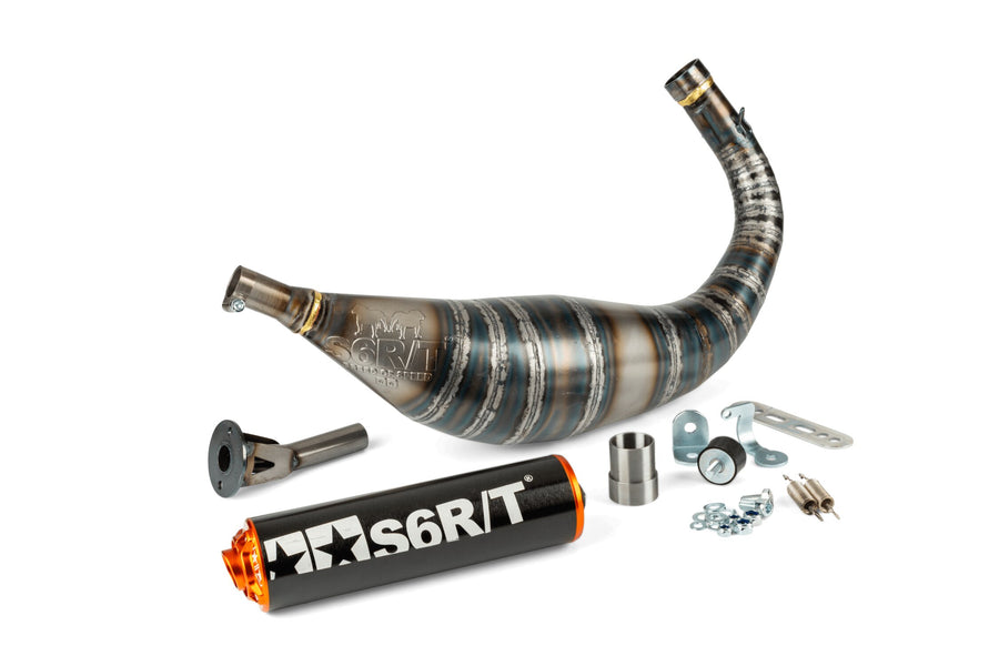 Peugeot XPS-Enduro 50 2T AM6 - Auspuff R/T 80–90 Schwarz / Orange