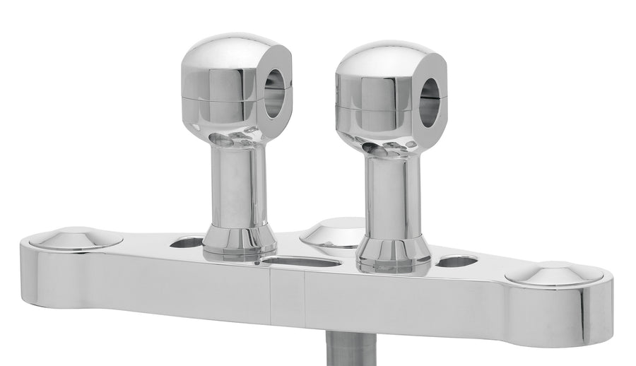Aluminum riser for handlebars with 25-aluminum risers for handlebars with 25.4 mm (1 ′) Ø, 75 mm high, polished. With 1/2 ″ UNC thread.