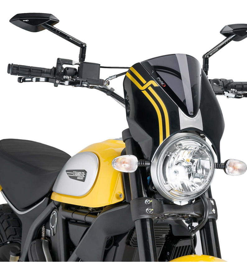 DUCATI SCRAMBLER 800 ICON DARK [2025] – RetroVision Windshield Visor – Black