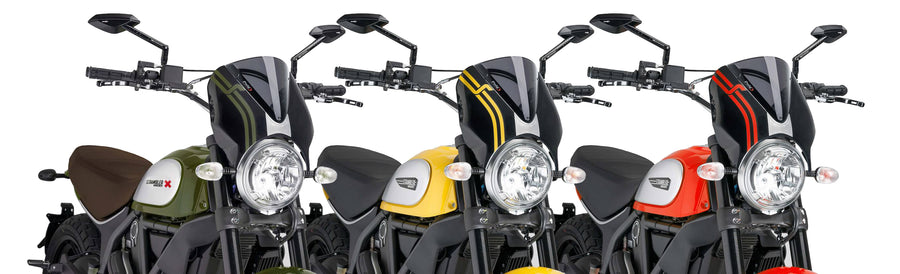 DUCATI SCRAMBLER 800 ICON DARK [2025] – RetroVision Windshield Visor – Black