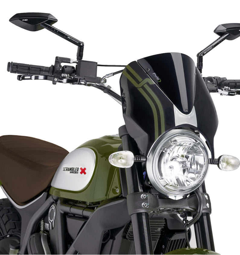 DUCATI SCRAMBLER 800 ICON DARK [2025] – RetroVision Windshield Visor – Tinted