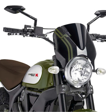 DUCATI SCRAMBLER 800 ICON DARK [2025] – RetroVision Windshield Visor – Black