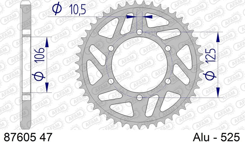 Triumph Daytona 675 [AFAM] - Sprocket aluminum standard - 525