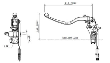 Ducati Diavel 1200 [BREMBO] - Clutch master cylinder Ø15x19mm titanium - 0