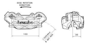 Ducati Hypermotard 1100 [BREMBO] - P4 front left brake caliper titanium Ø32mm - 0
