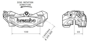 Ducati Hypermotard 939 [BREMBO] - M4 front left brake caliper gold Ø32mm - 0