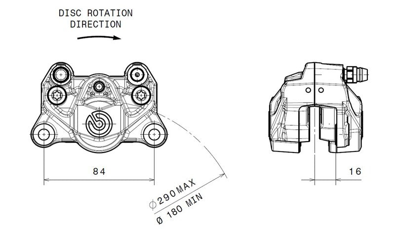 Hyperstrada 821 [BREMBO] - Rear brake caliper Ø34mm natural
