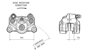 Hyperstrada 821 [BREMBO] - Rear brake caliper Ø34mm natural