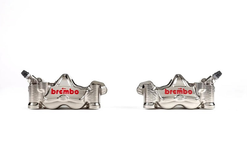 Bmw S 1000 [BREMBO RACING] - Pair of GP4RX - 1mm brake calipers (CNC machined - chrome plated) (with pads)