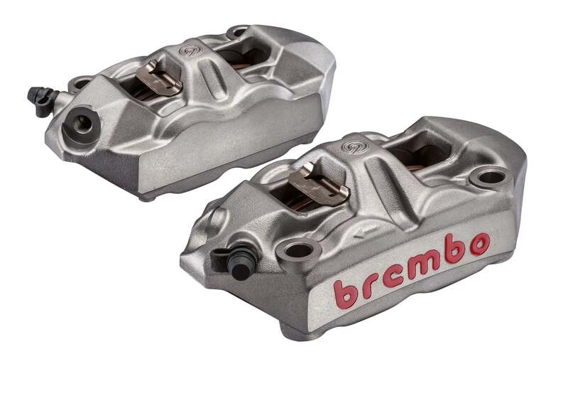 Kawasaki Zr 400 [BREMBO RACING] - Pair of one-piece M4 brake calipers - 18mm/P4 34 (with pads)