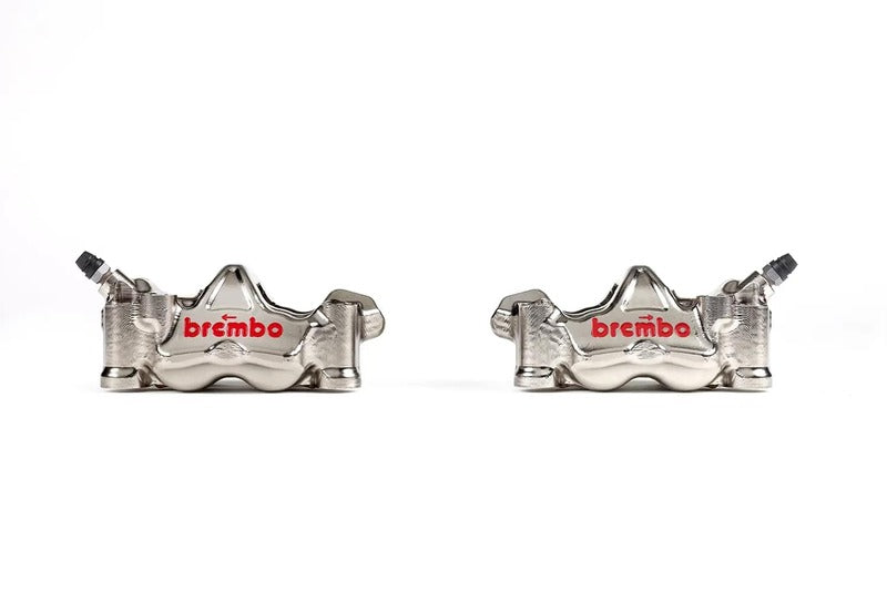 Yamaha Tracer 9 Y-Amt [BREMBO RACING] - Pair of GP4RX - 18mm brake calipers (CNC machined - chrome plated) (with pads)