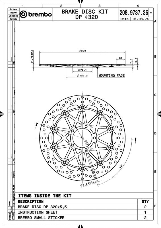 Ducati Monster 1200 [BREMBO RACING] - UPGRADE Supersport pair of floating brake discs – 208973736