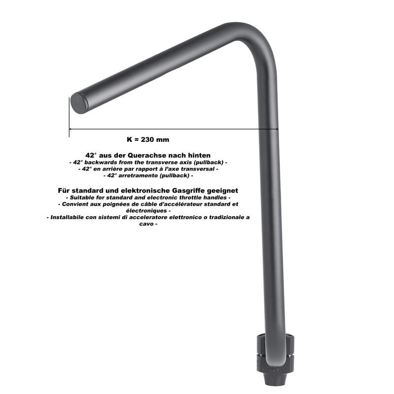 Yamaha Xvs 950 [HIGHWAY HAWK] - Bad Hawk 1 inch handlebar with 3 holes, 845mm wide 370mm high, chrome