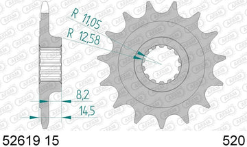 Ducati Monster 937 [AFAM] - Chain kit 520XHR2 15/43 Super-reinforced - Standard sprocket - 0