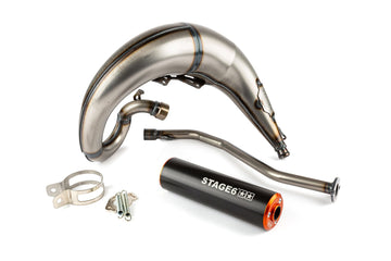 Beta RR Enduro 50 2T - Exhaust Streetrace High Mount left orange black