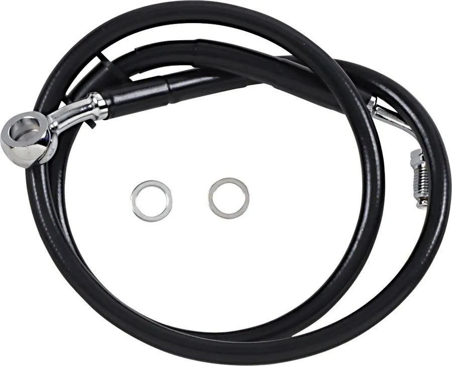 harley-davidson street bob [DRAG SPECIALTIES] – Extended stainless steel brake line
