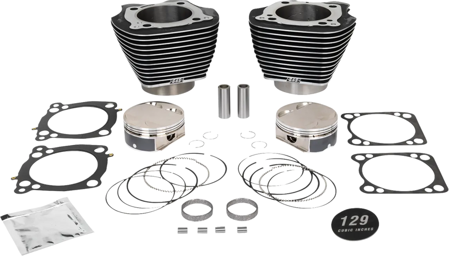 Harley-Davidson FLHFB 1868 Electra Glide Highway King 114 [2023] - Big Bore Zylindersatz – Oberfläche: Pulverbeschichtet, Gefräste Lamellen, Wrinkle Black – Art.-Nr. 910-0843A – Bild 1