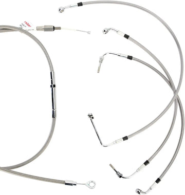 harley davidson flhtc [BURLY BRAND] - Complete stainless steel handlebar cable/brake line kit