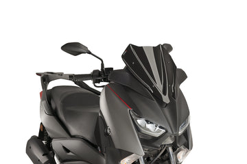 XMAX 125/400 [2018] & XMAX 300 [2017–2018] - PUIG V-Tech Line Sport Windschild | Schwarz | PUIG 9474N