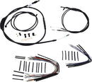 harley davidson fxst [BURLY BRAND] - Complete Black Vinyl Handlebar Cable/Line Kit for Ape Hangers-2