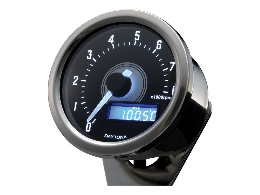 Harley Davidson-Velona60 Tachometer Scale: 0-8000 rpm polished stainless steel