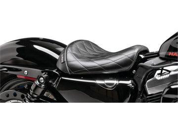Harley Davidson XL1200V [2012-2016]-Bare Bones Solo Seat Diamond Stitch Schwarzes