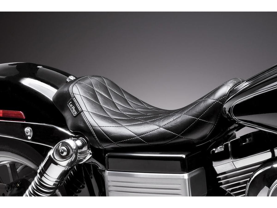Harley Davidson Dyna [2006-2017]-Bare Bones Solo Seat Diamond Stitch Schwarzes