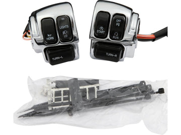 Harley Davidson Sportster [2006-2013]-Chrome-steering switch housing kit with switches