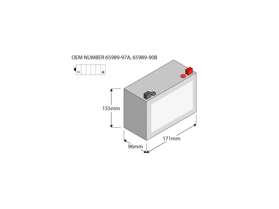 Harley Davidson Dyna [1991-1996]-ETX16L Power Battery AGM, 325 A, 19.0 Ah
