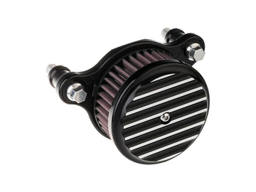 Harley Davidson Dyna [1999-2017]-high-performance air filter black, ribbed