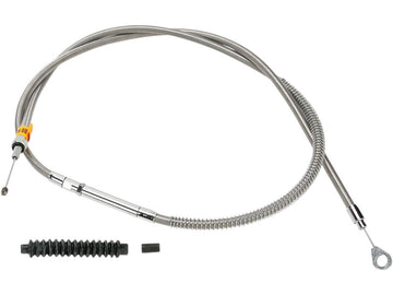 Harley Davidson Dyna [1991-2005]-stainless steel-coated clutch cable +4 "stainless steel