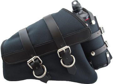 Harley Davidson Sportster [2004-2020]-Canvas Schwingarm saddlebag with bottle