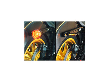 Harley Davidson Softail [1993-2024]-Winglet Led Blinker Black Anodized Rauch Led - 0