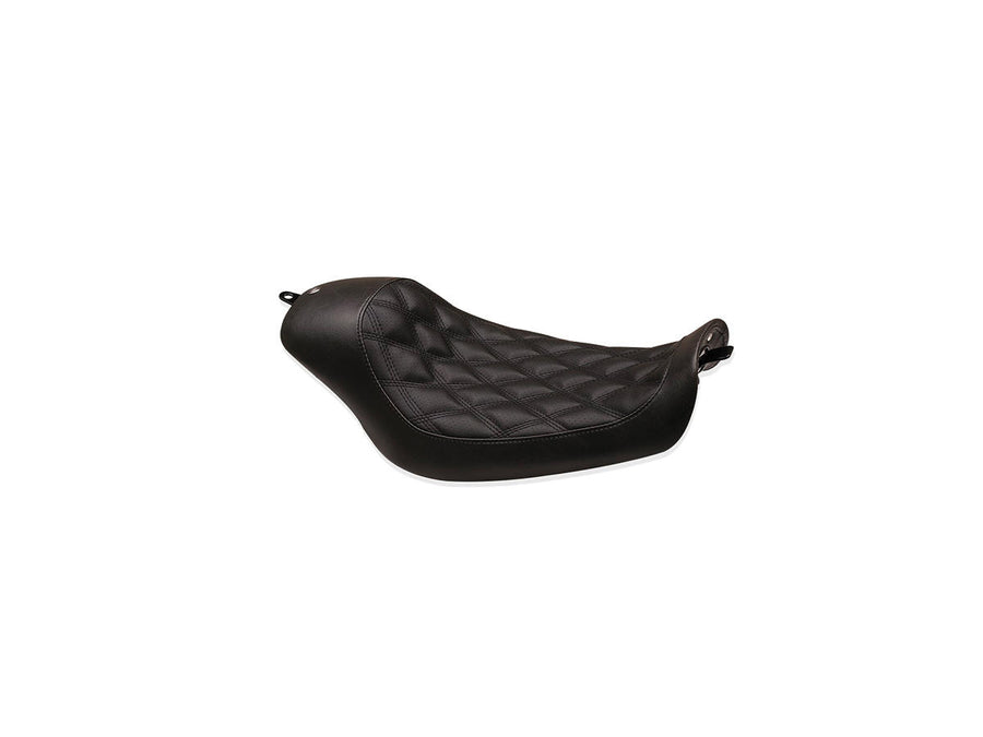 Harley Davidson Dyna [2006-2017]-Bob Job Boss Diamond Seat Black Vinyl
