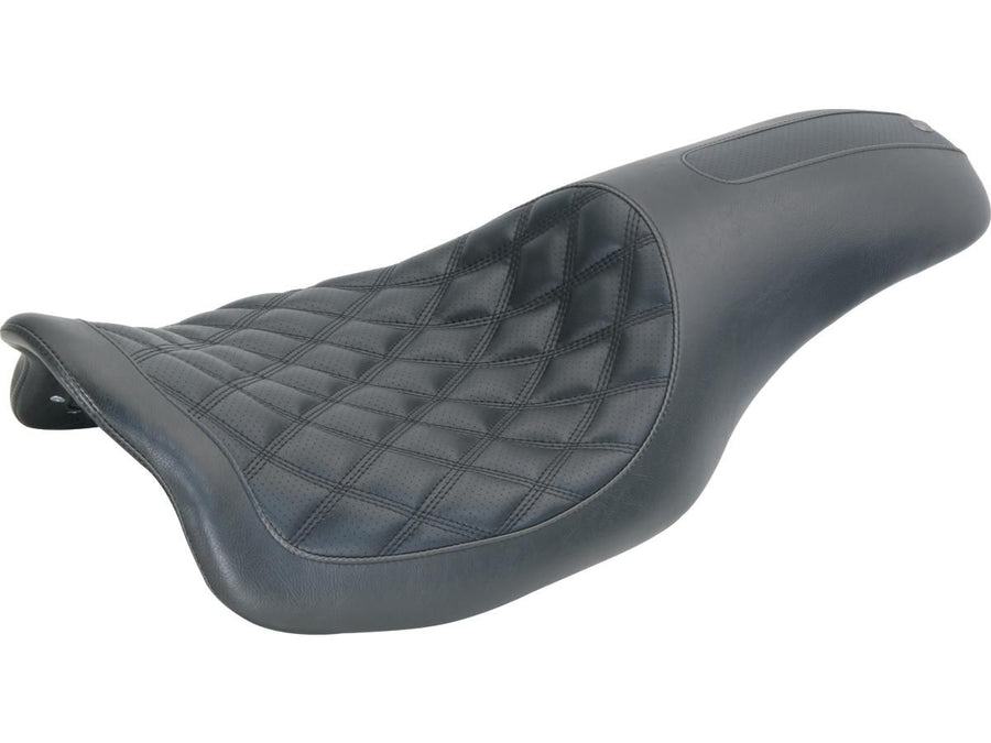 Harley Davidson Touring [2008-2025]-2-up boss diamond seat black vinyl
