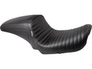 Harley Davidson Dyna [2006-2017]-Kickflip seat folded seam of black vinyl-1