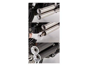 Harley Davidson FLDE [2018-2020]-Double grooves Slip-on silencer black satin - 0