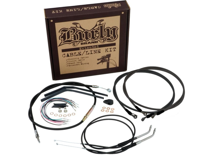 Harley Davidson Flhr [1997-1999]-18 "Gorilla bar cable set black vinyl non-abs