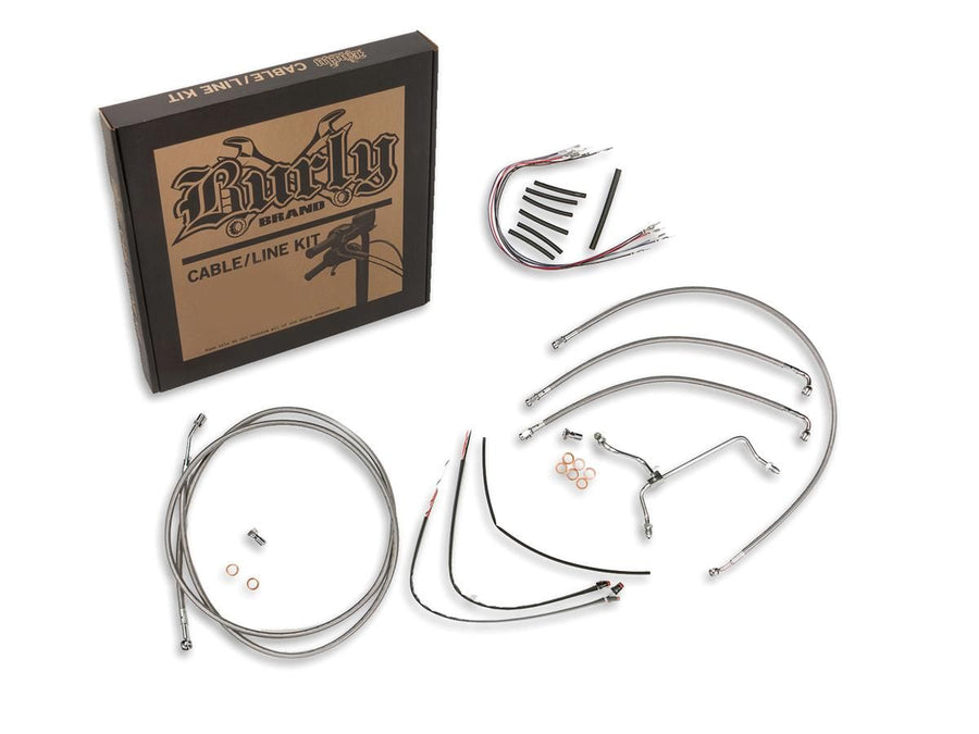 Harley Davidson FLHTC [2000-2002]-13 "excavator bar cable set stainless steel clear