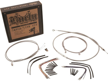 Harley Davidson FLDE [2018-2020]-18 "Gorilla bar cable set made of stainless steel with clearer