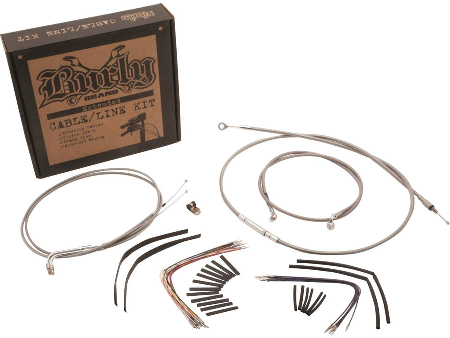 Harley Davidson FLDE [2018-2020]-18 "Gorilla bar cable set made of stainless steel with clearer