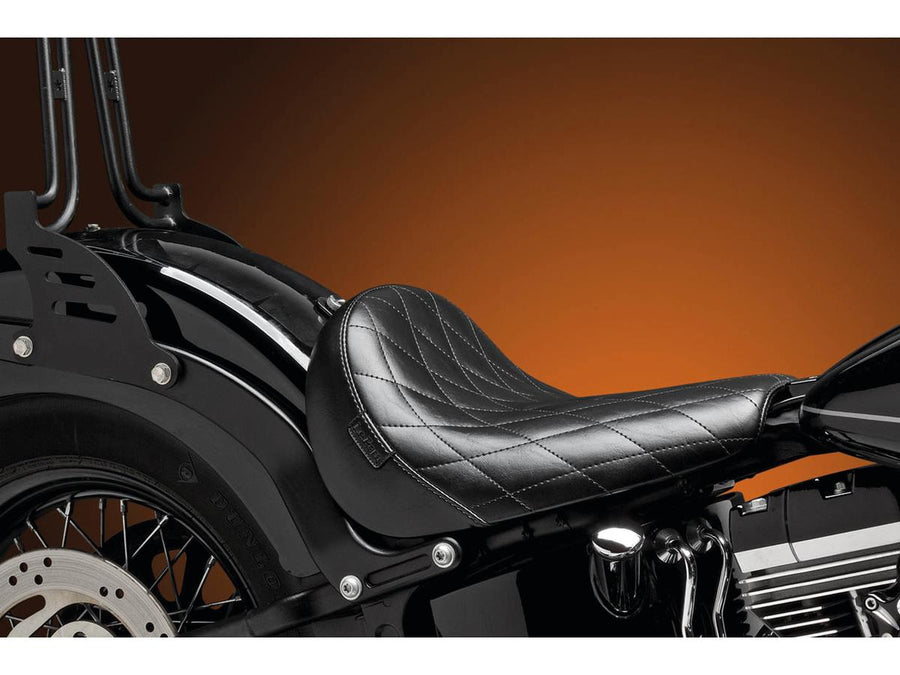 Harley Davidson FLS [2016-2017]-Bare Bones Solo Seat Diamond Stitch Black Vinyl