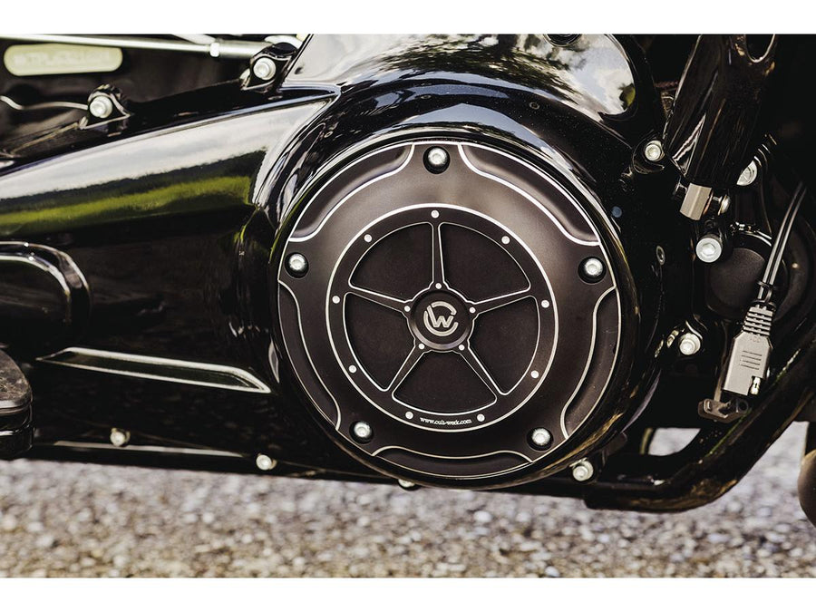 Harley Davidson Touring [2016-2024]-derby cover black anodized