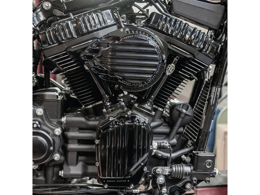 Harley Davidson Softail [2016-2017]-ribbed air filter black anodized
